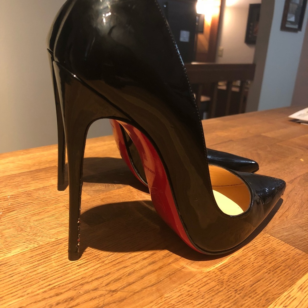 Louboutin SO KATE in Black Patton Leather